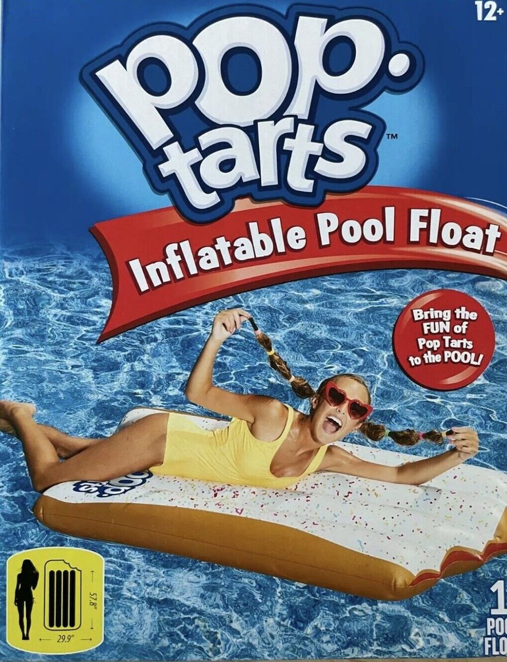 Pop Tarts Inflatable Pool Raft Float Floatie 57.8 x 29.9" Sealed Box Strawberry